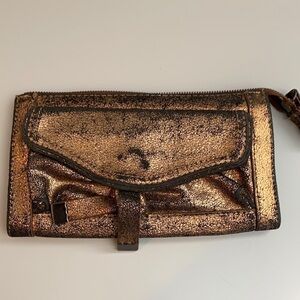 Mango MNG Bronze & black zipper wallet
